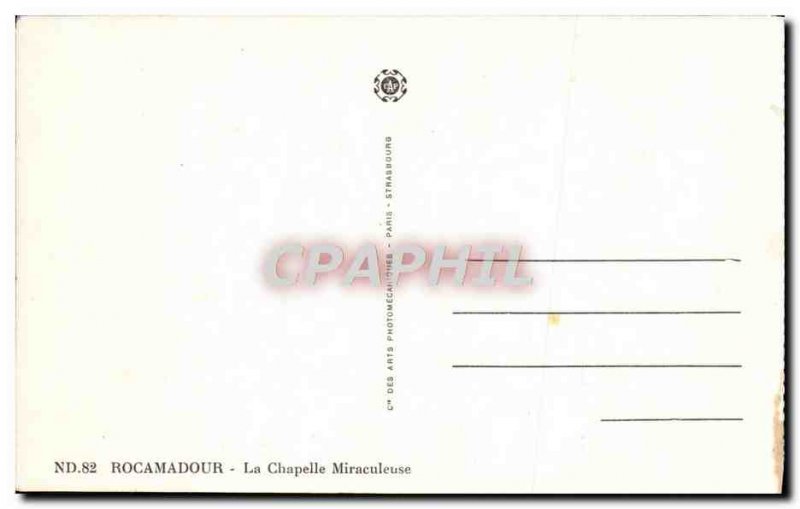 Old Postcard Rocamadour The Chapel Miraculous