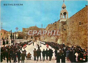 Postcard Modern Bethlehem Church of Nativity at christmas procession