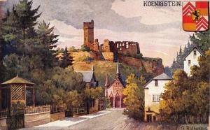 Koenigstein Burg Kuningstein Germany~L Klement Publ Artist Signed POSTCARD 