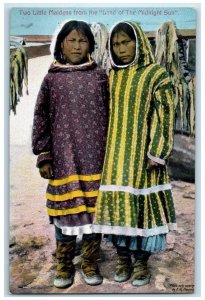 Two Little Maidens From The Land Of Midnight Sun Native American Indian Postcard