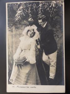 French Romance: Monsieur les cueille / Couple Picking Fruit c1903