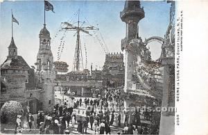 Scene in Luna Park Coney Island, NY, USA Amusement Park Unused 