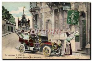 Dijon passage I send you my friendships Postcard Old TOP (car)