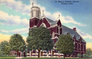 Iowa Clinton St Mary's Catholic Church Curteich