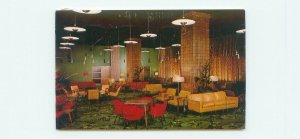 Chicago IL YMCA Hotel Main Lobby Chrome Postcard Postmarked 1958