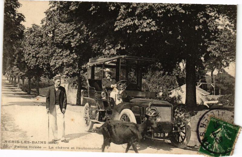 CPA NÉRIS-les-BAINS - Panne forcée La chevre et l'automobile (125536)