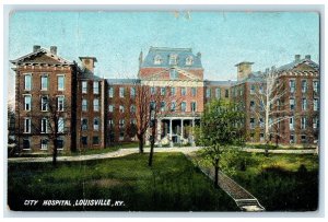 1908 City Hospital Building Over View Entrance Louisville Kentucky KY Postcard