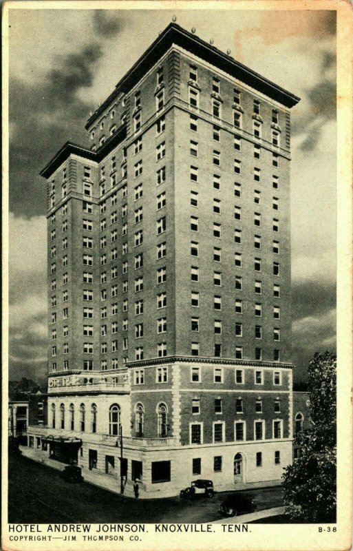 Hotel Andrew Johnson Knoxville Tennessee TN UNP B&W Chrome Postcard Q12