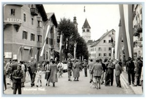 1955 Crowd Scene Kitzbuhel Tirol Austria Posted Vintage APO RPPC Photo Postcard