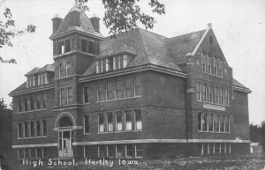 c1910 Hartley Iowa High School occupation roadside RPPC Postcard 25-10856