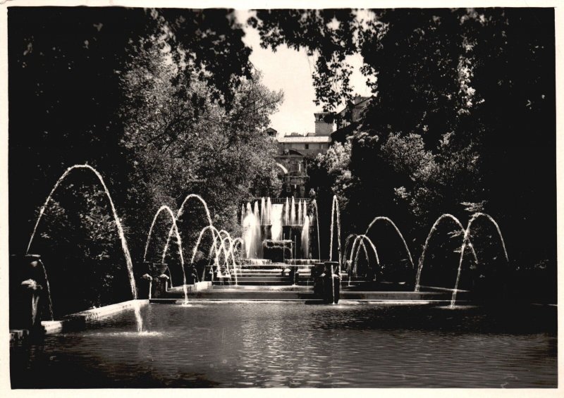 Vintage Postcard Real Photo Villa D'Este Grande Vasconi E Fontana Tivoli RPPC