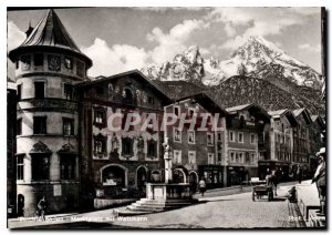 Old Postcard Marketplatz mit Watzmann