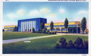 Administration Building At World Fair Chicago Illinois Vintage Linen Post Card 