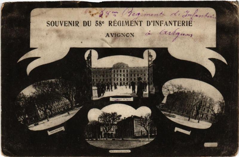 CPA Souvenir du 58e Regient d'Infanterie - AVIGNON (511605)