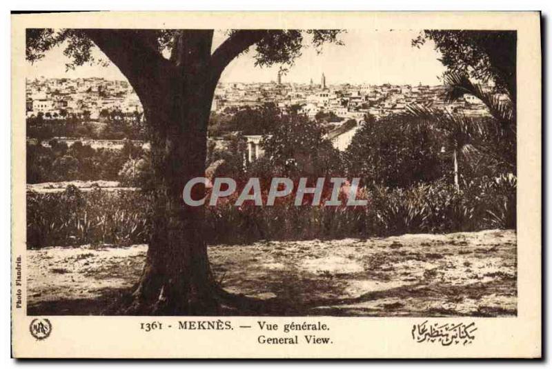 Old Postcard Meknes Vue Generale