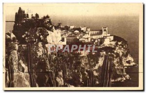 Old Postcard The Rock of Monaco saw exotic gardens