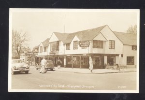 RPPC EUGENE OREGON UNIVERSITY DISTRICT STREET SCENE CARS REAL PHOTO POSTCARD