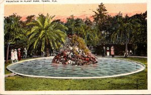 Florida Tampa Fountain In Plant Park 1927