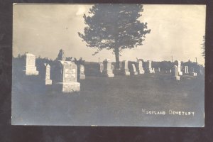 RPPC CLEVELAND OHIO WOODLAND CEMETERY GRAVES VINTAGE AZO REAL PHOTO POSTCARD