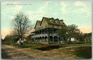 CRESCO PA CLIFF VIEW COTTAGE ANTIQUE POSTCARD