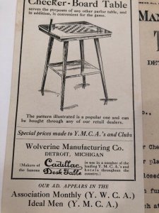 1913 Wolverine Mfg Company Checker Board Table Detroit MI Letterhead