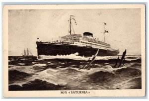 c1920 MS Saturnia Cosulich Line Trieste Rizzoli Milano Steamer Antique Postcard