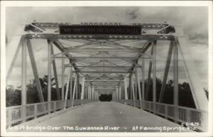 Fanning Springs FL Bridge Over Suwanee River Real Photo Postcard 