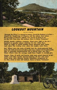 Vintage Postcard 1948 Lookout Mountain By Lon A. Warner Poem Kentucky K.Y.