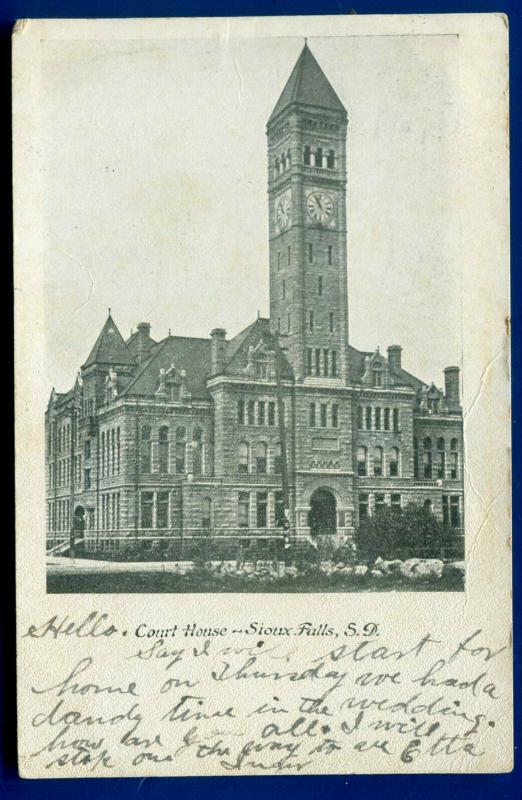 Sioux Falls South Dakota sd Court House old postcard