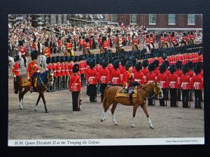 H.M. Queen Elizabeth ll AT TROOPING OF THE COLOURS Postcard by John Hinde