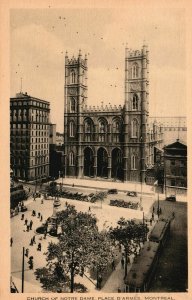 Vintage Postcard 1910s Church of Notre Dame Place D'Armes Montreal Quebec Canada
