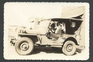 Ca 1942 RPPC* EARLY REAL PHOTO OF HOODED JEEP NOTE HEAVY DUTY TIRES SEE INFO