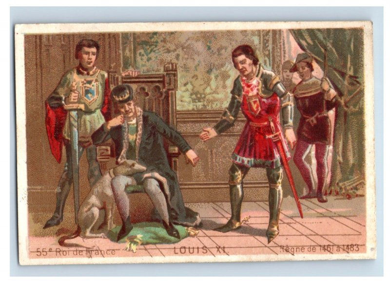 1880s-90s Victorian Trade Card French Language King Louis XI F160