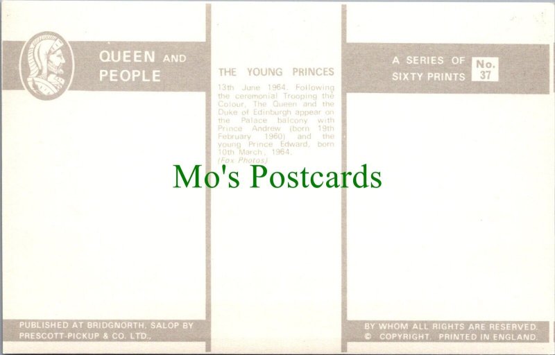 Royalty Postcard - H.M.The Queen,The Young Princes,Buckingham Palace Ref.RS30358 