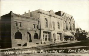 Rushville NY Main St. State Bank c1920 Real Photo Postcard