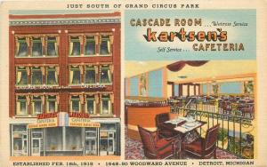 DETROIT MICHIGAN 1949 Interior Entrance Kartsen's Cafeteria Teich postcard 3670