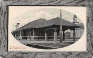 Rice Lake Wisconsin Northwestern Depot Train Station Vintage Postcard AA21931
