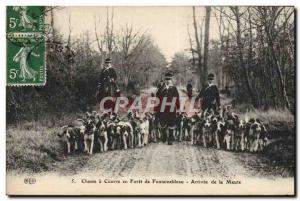 Old Postcard Forest of Fontainebleau Arrival of the Pack Hunting Dog Dogs was...