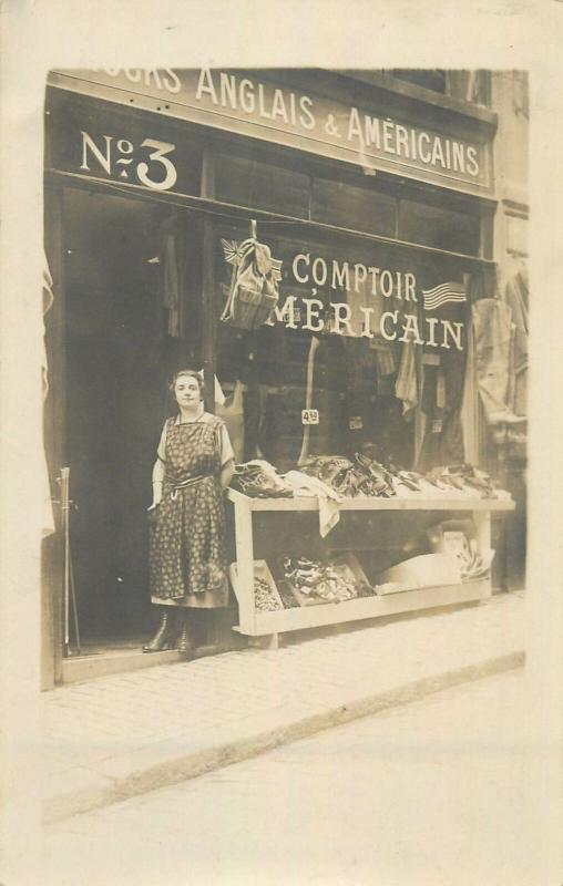 Carte foto boutique comptoir anglais & americain magasin store shop commerce 20s