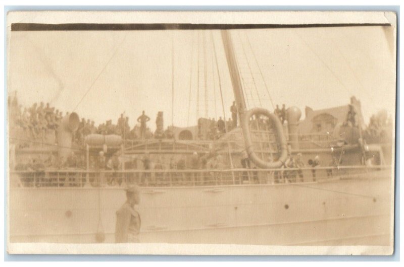 c1910's US Navy Cargo Ship Calamares WWI RPPC Photo Unposted Antique Postcard