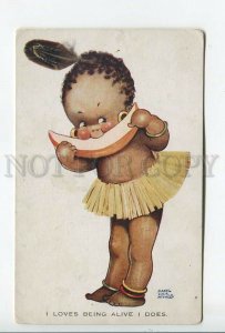 462082 Mabel Lucie ATTWELL Melon HAWAII African American Girl Vintage postcard