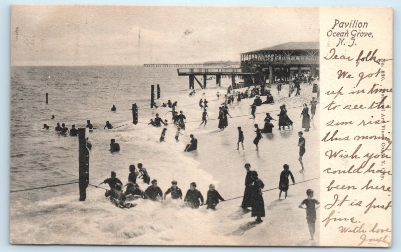Ocean Grove NJ Shore Postcard Beach Pavilion Swimming New Jersey