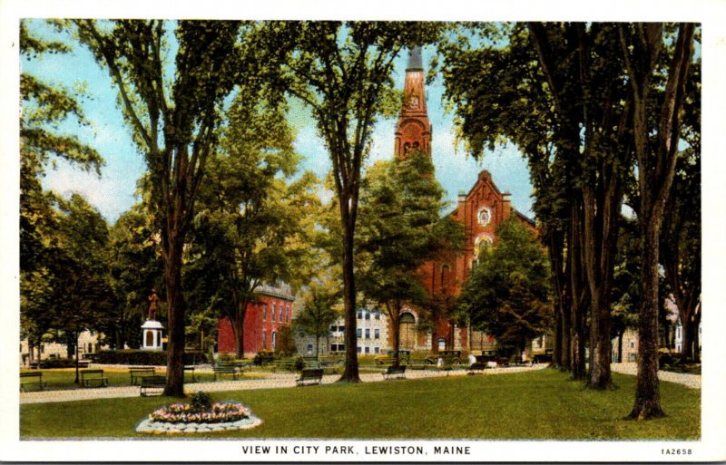 Maine Lewiston View In Family Park Curteich