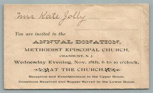 CRANBURY NJ METHODIST CHURCH DONATION COVER ANTIQUE ENVELOPE