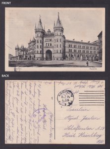 Aachen Germany Military Barracks Kaserne Castle Style 1916 WWI Feldpost Postcard