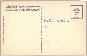 Miami Beach Florida FL, Sun-Time, Crowd, Beach, Sunbathing, Vintage Postcard