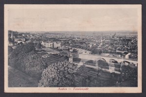 Aachen Germany City Panorama Total View Rooftops 1916 WWI Feldpost Postcard