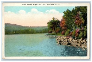 c1920's From Drive Highland Lake Grove Winsted Connecticut CT Unposted Postcard