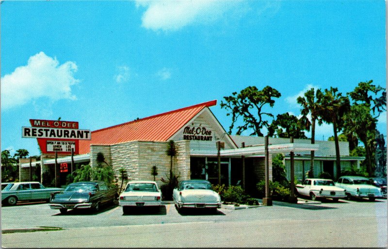 Vtg 1970s Mel-O-Dee Restaurant & Dining Room Sarasota Florida FL Postcard