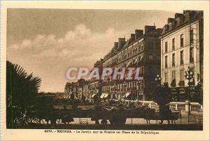 Old Postcard Rennes Le Jardin on the Vilaine or Place de la Republique